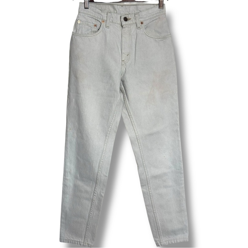 Levi's 550 White Relaxed Fit Bootleg High Waisted Classic Style Jeans - Picture 2 of 11
